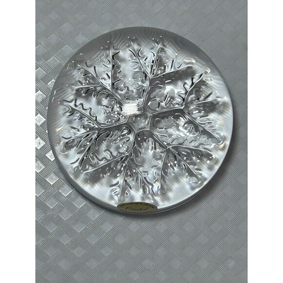 LEAD CRYSTAL Echt Bleikristall 24% PBO Snowflake Bubble Dome Paperweight - Picture 5 of 12
